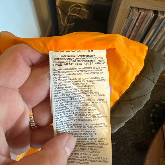 Women’s Vans Olive Green Quilted Jacket Md - Picture 7 of 8